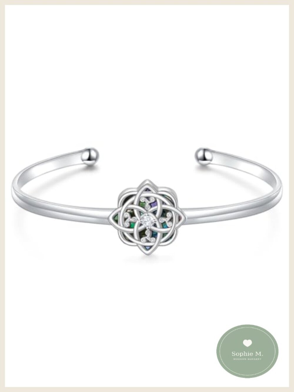 925 Sterling Silver Witches Knot Cuff Bracelet
